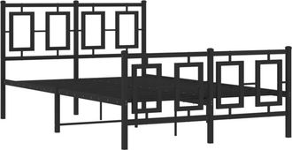 vidaXL Vidaxl - Estructura Cama Sin Colch&oacute;n Con Estribo Metal Negro 120x190 Cm