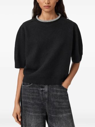 AllSaints Odell embellished short-sleeve T-shirt - Black