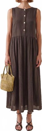 Few Moda Eileen Cotton Gauze Dress In Coffee