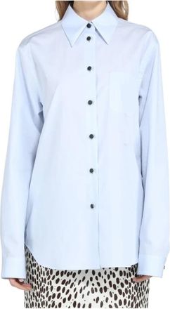 N&deg;21 Camicia In Cotone Manica Lunga - Dames - Overhemden - Blauw - XS - Katoen - Overhemden