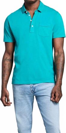 Billy Reid Pensacola Short Sleeve Polo In Lake Blue