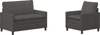 vidaXL Juego De Sof&aacute; 2 Uds. Gris Oscuro Tela Vidaxl