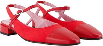 Carel Womens Oceano Sandals - Carel Leather Red Calfskin Shoes Flat-Shoes