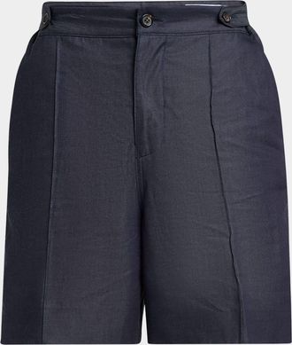 Alexander McQueen Mens Denim Pintuck Shorts