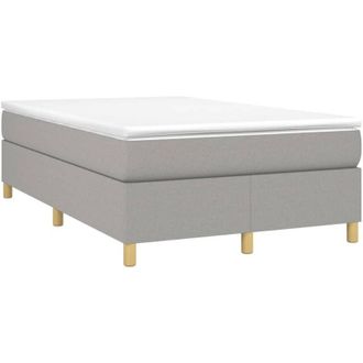 vidaXL Vidaxl - Cama Box Spring Con Colch&oacute;n Tela Gris Claro 120x200 Cm