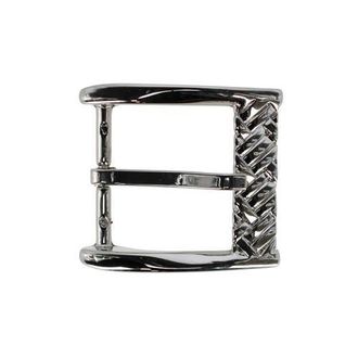 Trafalgar Store 40mm Solid Brass Basketweave Design Italian Harness Belt Buckle in Shiny Nickel at Nordstrom