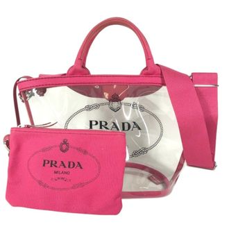 Prada Clear Pink Vinyl Leather Handbag Pouch Shoulder Bag Tote Bag (Pre-Owned)