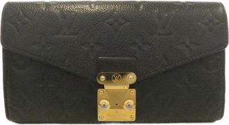 Louis Vuitton Monogram Empreinte Black Leather Long Wallet (Bi-Fold) (Pre-Owned)