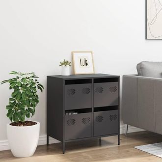 Berkfield Home Sideboard&not;Black 68x39x73.5 cm Cold-rolled Steel in Black