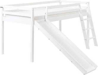 Beliani Mid Sleeper Bed Pine Wood STAPLE 90 x 200 cm (EU Single) with Slide White