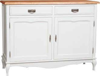Biscottini International Alacena De Estilo Country De Madera Maciza De Tilo Armaz&oacute;n Blanco Envejecido Con Plan Acabado Con Efecto Natural 123x42x92,5 C