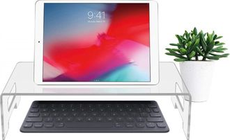 Infinite Monitorst&auml;nder - Strapazierf&auml;higes, Multifunktionales, Transparentes Acryl - Ergonomische, Augenschonende Erh&ouml;hung F&uuml;r Das Homeoffice