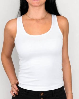 Elan Essential Scoop Neck Tank In White