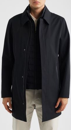 Reiss Logan Water Resistant Overcoat with Removable Funnel Neck Insert in Black at Nordstrom, Size Xx-Large