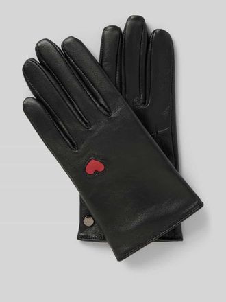 Roeckl Lederhandschuhe mit Motiv-Stitching Modell TUILERIES TOUCH in Black, Gr&ouml;&szlig;e 6,5