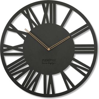 OEM Reloj De Pared Grande Loft Adulto De 50 Cm, Negro