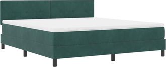 vidaXL Vidaxl - Box Spring Bed with Mattress Dark green 180 x 200 cm Velvet