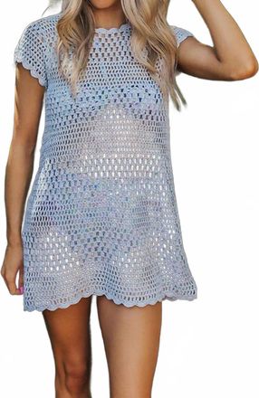 Olivaceous Crochet Cover Up Dress In Cream