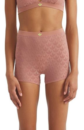 adidas Originals Microterrot Monogram High Waist Boyshorts in Warm Clay at Nordstrom, Size Xx-Large