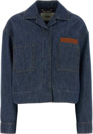 Fendi Blue Shirt Collar Jacket