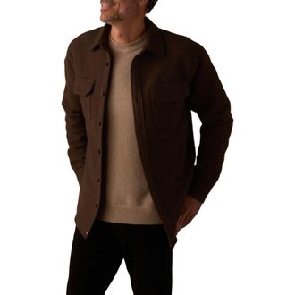 The Normal Brand Heavyweight Cotton Flannel Button-Up Overshirt in Dark Brown at Nordstrom, Size Medium