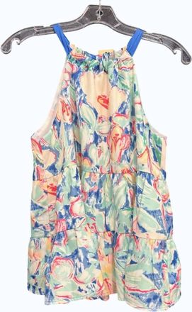 Jade Yoga Womens Tiered Tie Back Halter Top In Breeze Floral