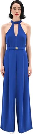 Rinascimento Korte Jumpsuit met Halternek - Dames - Jumpsuits - Blauw - L - Katoen - Jumpsuits & Playsuits