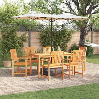 vidaXL Vidaxl Conjunto De Comedor De Jard&iacute;n 7 Pcs Marr&oacute;n
