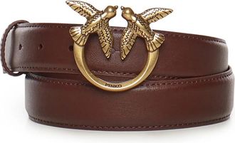 Pinko Love Berry H3 Riem - Dames - Riemen - Bruin - S - Leer - Accessoires