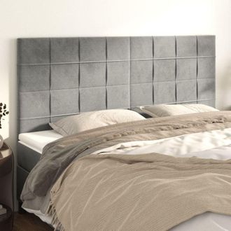 vidaXL Cabeceros 4 Unidades De Terciopelo Gris Claro 80x5x78/88 Cm Vidaxl