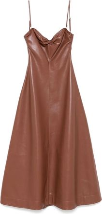 Nanushka Abito midi in pelle sintetica - Marrone