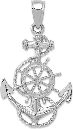 Diamond2Deal 14k Gold Anchor Wheel Pendant