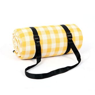 OEM Manta De Picnic, Manta De Camping, Manta De Playa Extragrande, Impermeable Con Asa, 200 X 200 Cm - Amarilla