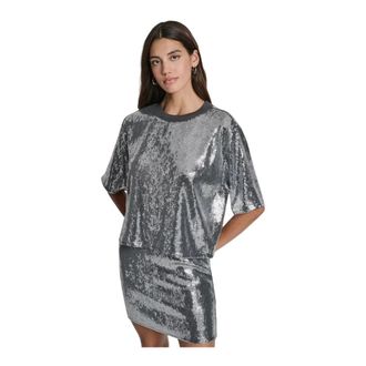 DKNY Mujer, Blusas y Camisas, Gris, Talla: S