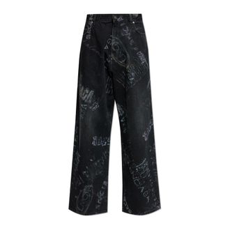 Balenciaga Wide Jeans, male, Black, Size: L Wide-Leg Jeans