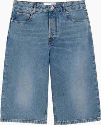 Ami Mens Denim Bermuda Shorts Blue - Size: 32/32