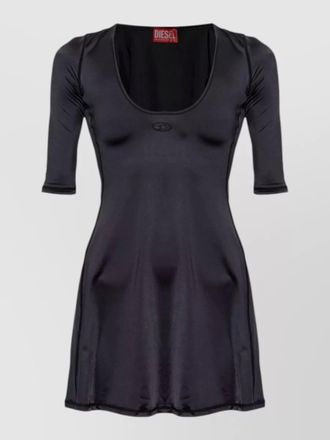Diesel stretch scoop neckline short dress half sleeves