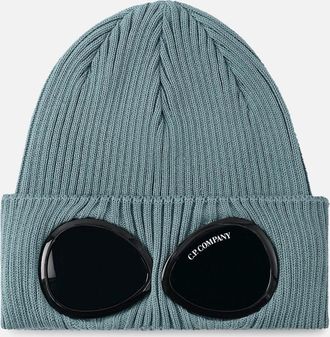 C.P. Company Mens Cotton Goggle Beanie Blue - Size: OS