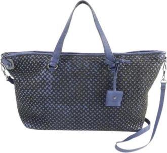 Bottega Veneta Pre-owned Tote Bags, female, Blue, Size: ONE SIZE Pre-owned Canvas Tote Bag