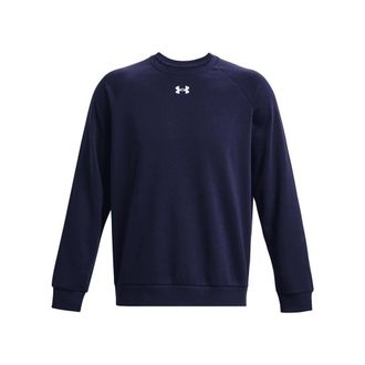 Under Armour Unisex Adult Rival Fleece Crew Neck Sweatshirt (Midnight Navy/White) - Size X-Large