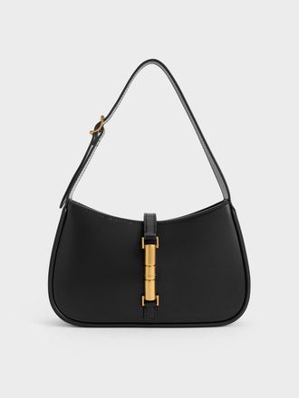 Charles & Keith Cesia Metallic Accent Shoulder Bag