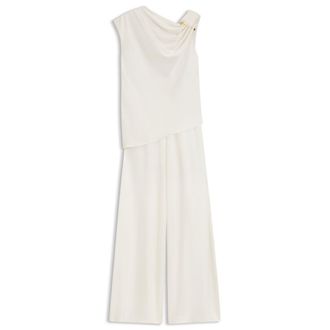 BOSS Straight-leg jumpsuit with pin and gathered detail