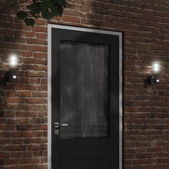 vidaXL Vidaxl - Apliques De Exterior Con Sensor 2 Uds Acero Inoxidable Negro