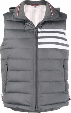 Thom Browne 4-Bar Stripe down-filled padded vest - women - Feather Down/Polyester - 38 - Grey