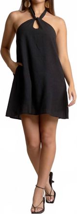 Elan Womens Lucia Flowy Halter Dress In Black
