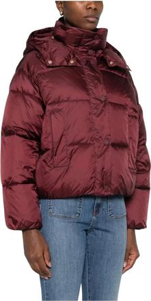 Twinset Gewatteerd jack met capuchon - Dames - Jassen - Rood - Maat: XS Leer