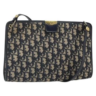 Dior Pre-owned Shoulder Bags, female, Blue, Size: ONE SIZE Pre-owned Trotter Canvas Shoulder Bag