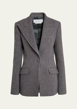 Gabriela Hearst Leiva Speckled Herringbone Single-Breasted Blazer