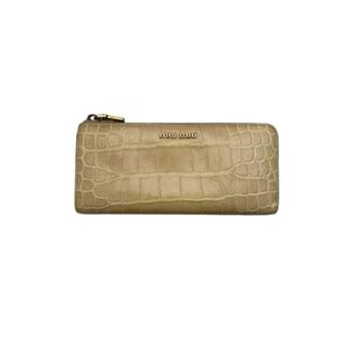 Miu Miu Pre-owned Vintage Portemonnee - Dames - Vintage Accessoires - Beige - ONE Size - Leer - Vintage