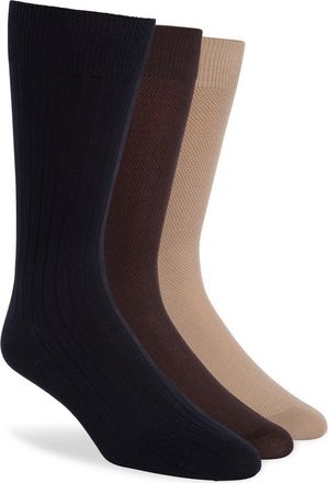 Lorenzo Uomo 3-Pack Dress Socks in Brown at Nordstrom Rack